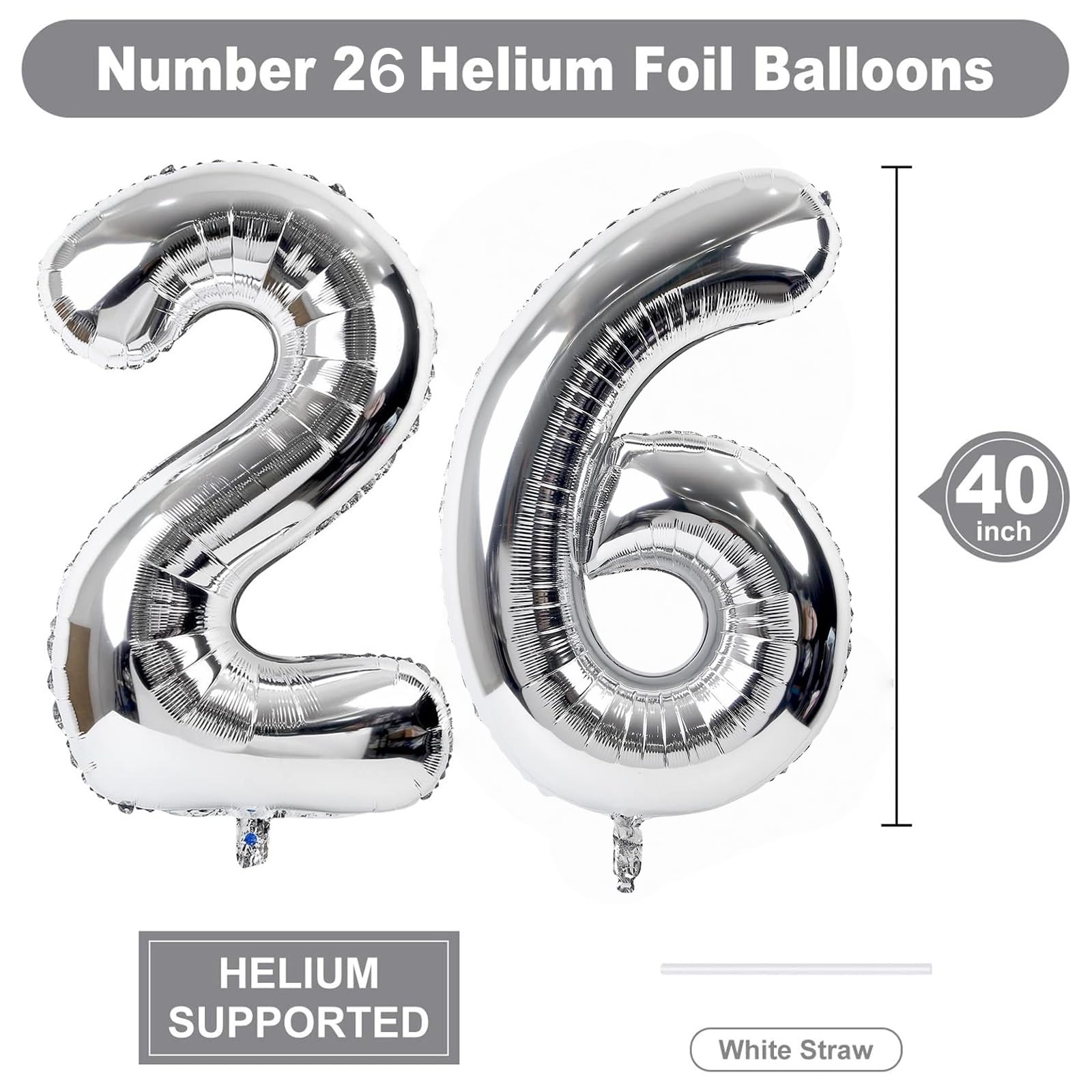 DekoRex Folieballon zilver 40 cm verjaardag jubileum bruiloft decoratie (getal 19 DekoRex Folieballon zilver 40 cm verjaardag jubileum bruiloft decoratie (getal 19