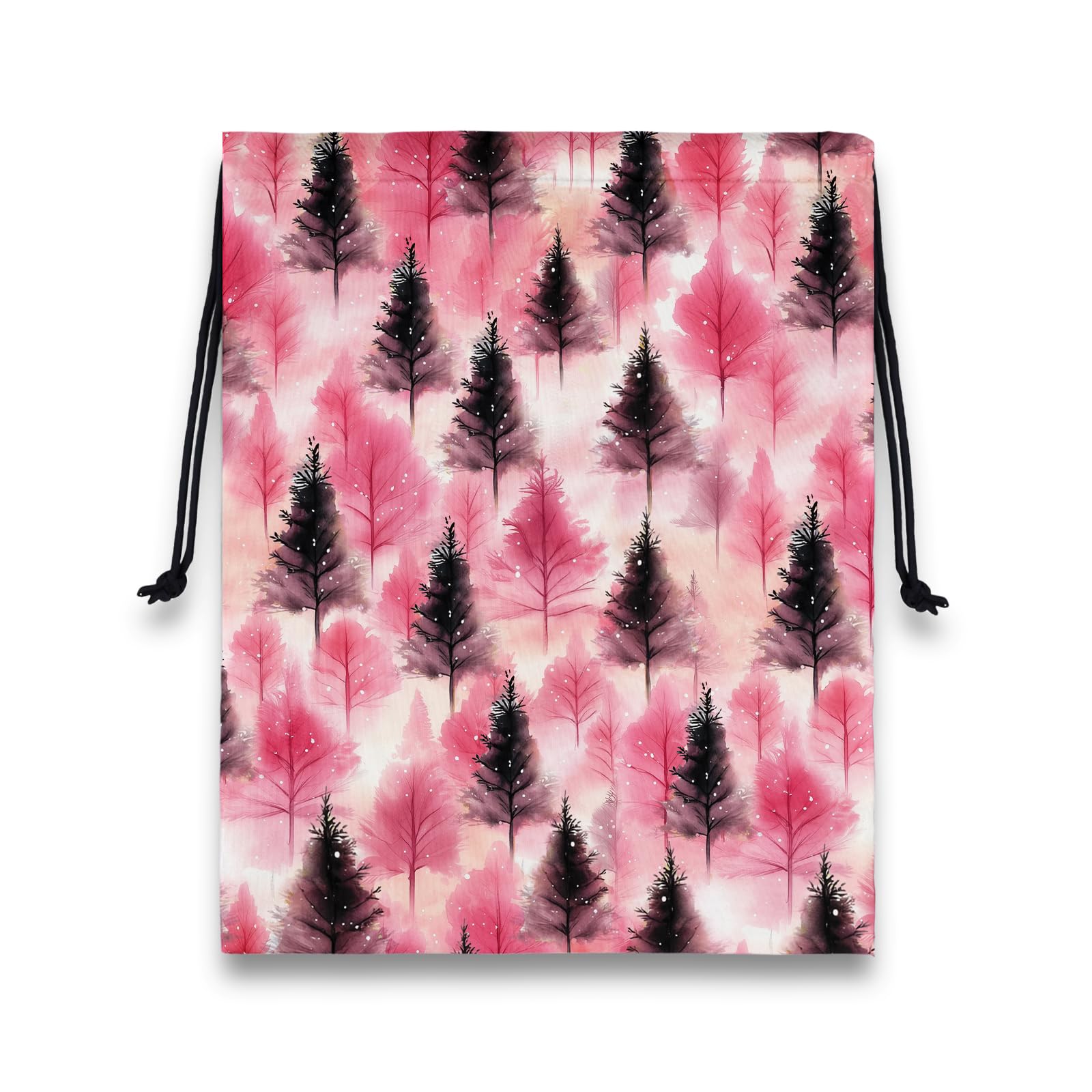 Pink Pine Trees Grip Bags Winter Holiday Gymnastics Drawstring Bag for Women Gym Gymnasts