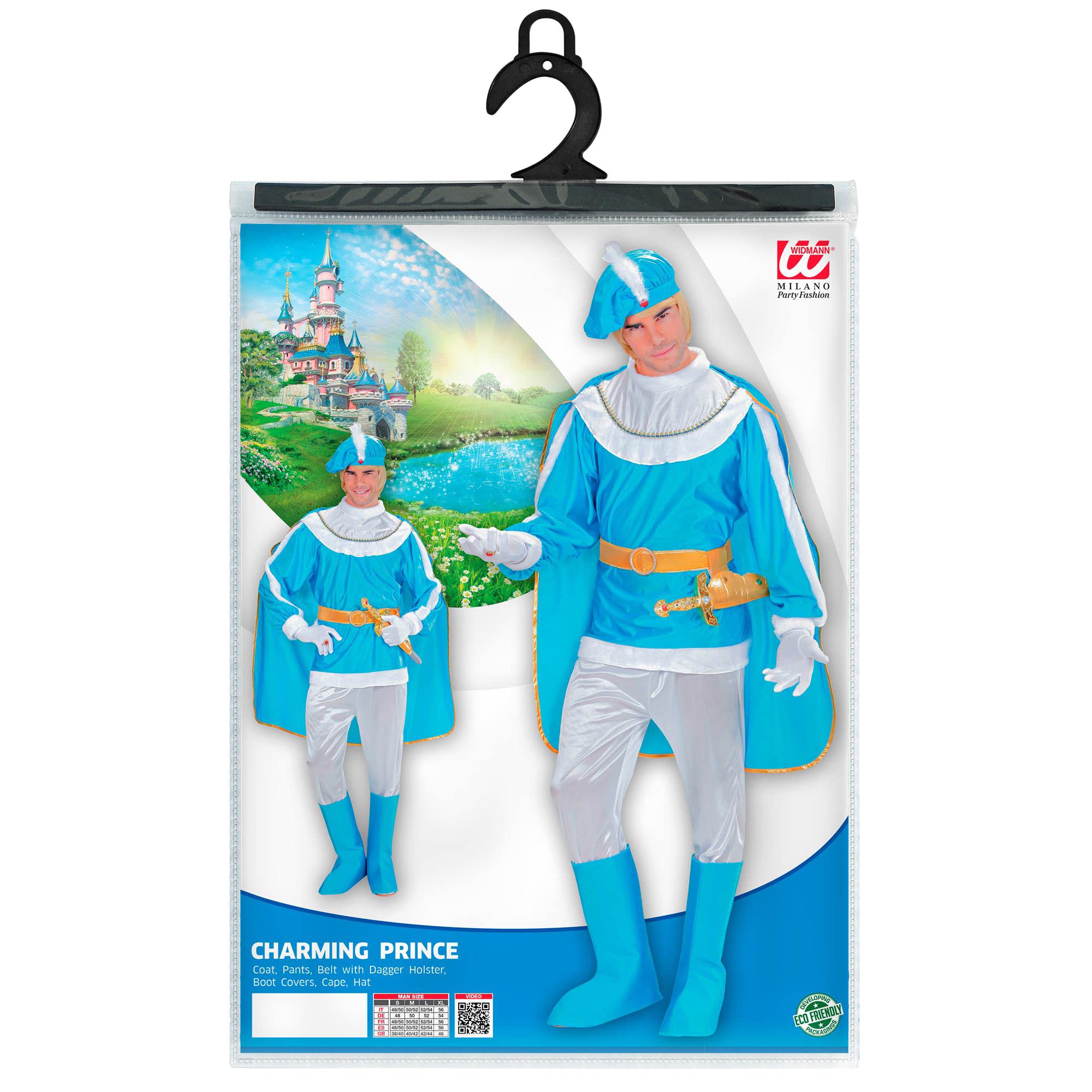 W WIDMANN MILANO Party Fashion - Kostüm Blauer Prinz, König, Mittelalter, Faschingskostüme, Karneval