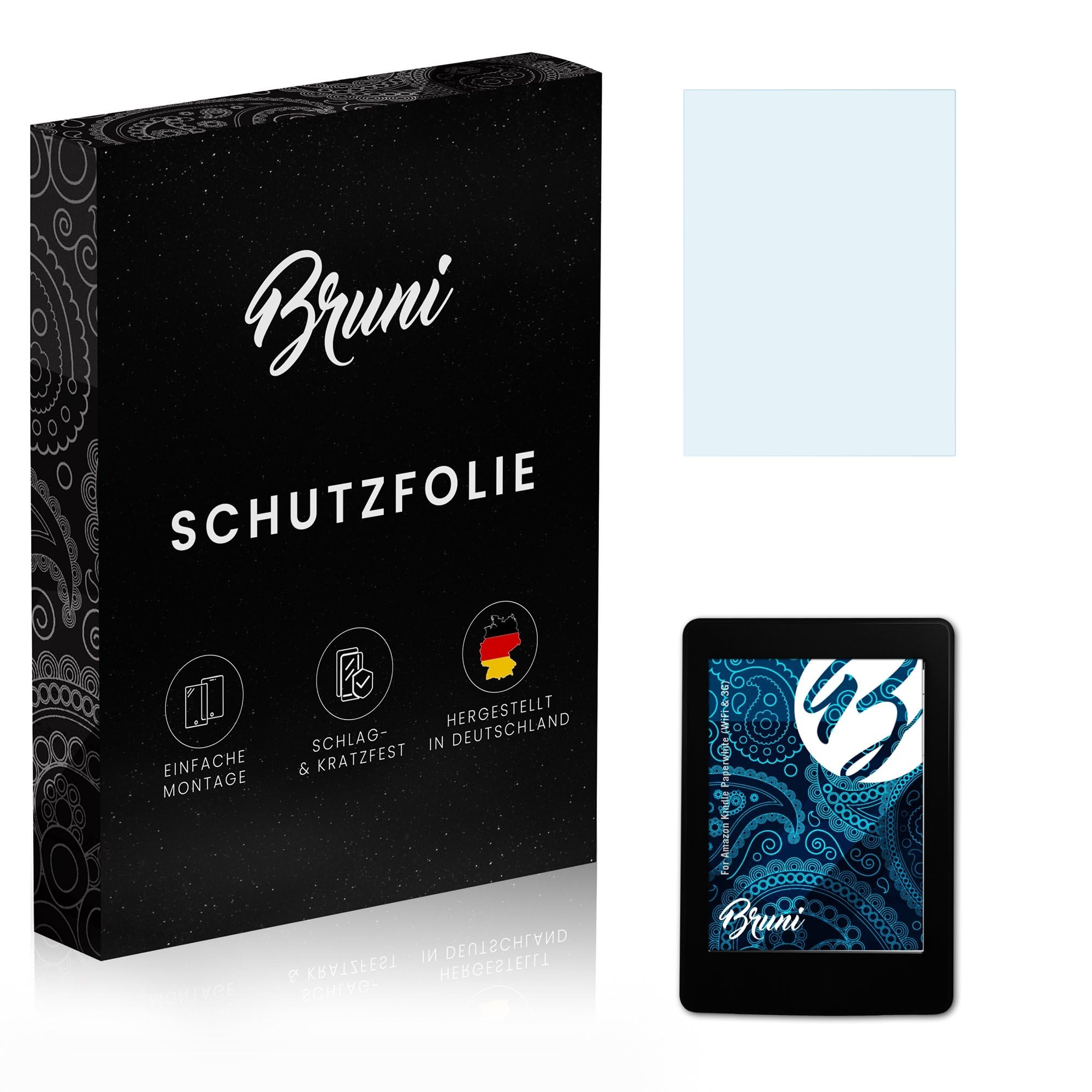 Bruni Screen Protector compatible with Amazn Kindl Paperwhite (WiFi & 3G) Protector Film, crystal clear Protective Film (2X)