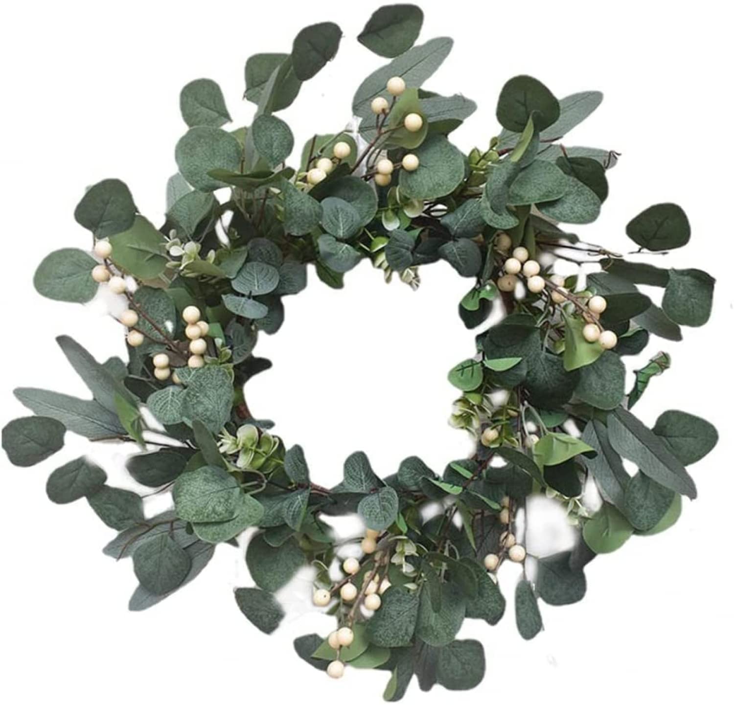 Kunst krans/deurkrans Eucalyptus - 35 cm - lichtgroen - kunstplant