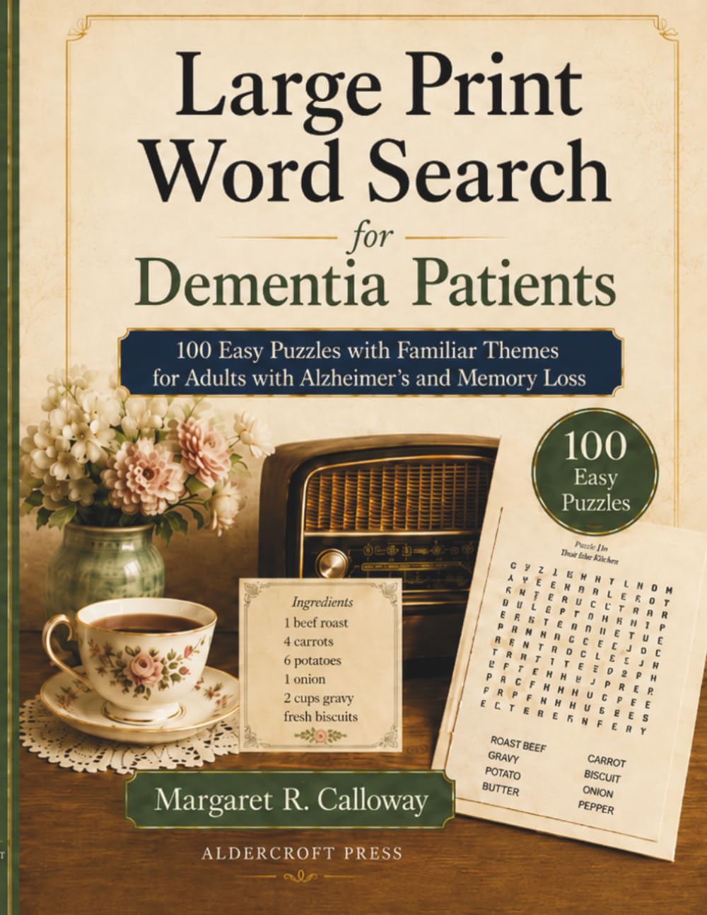 Large Print Word Search for Dementia Patients: 100 Easy Puzzles with Familiar Themes for Adults with Alzheimer's and Memory Loss