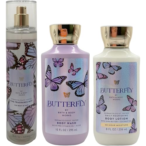 Bath & Body Works Butterfly - Trio - Shower Gel, Fine Fragrance Mist and Body Lotion