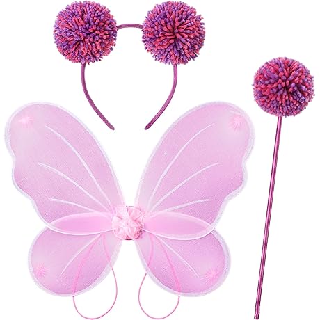 3 Pcs Halloween Abby Cadabby Wings Girls Costume Accessories