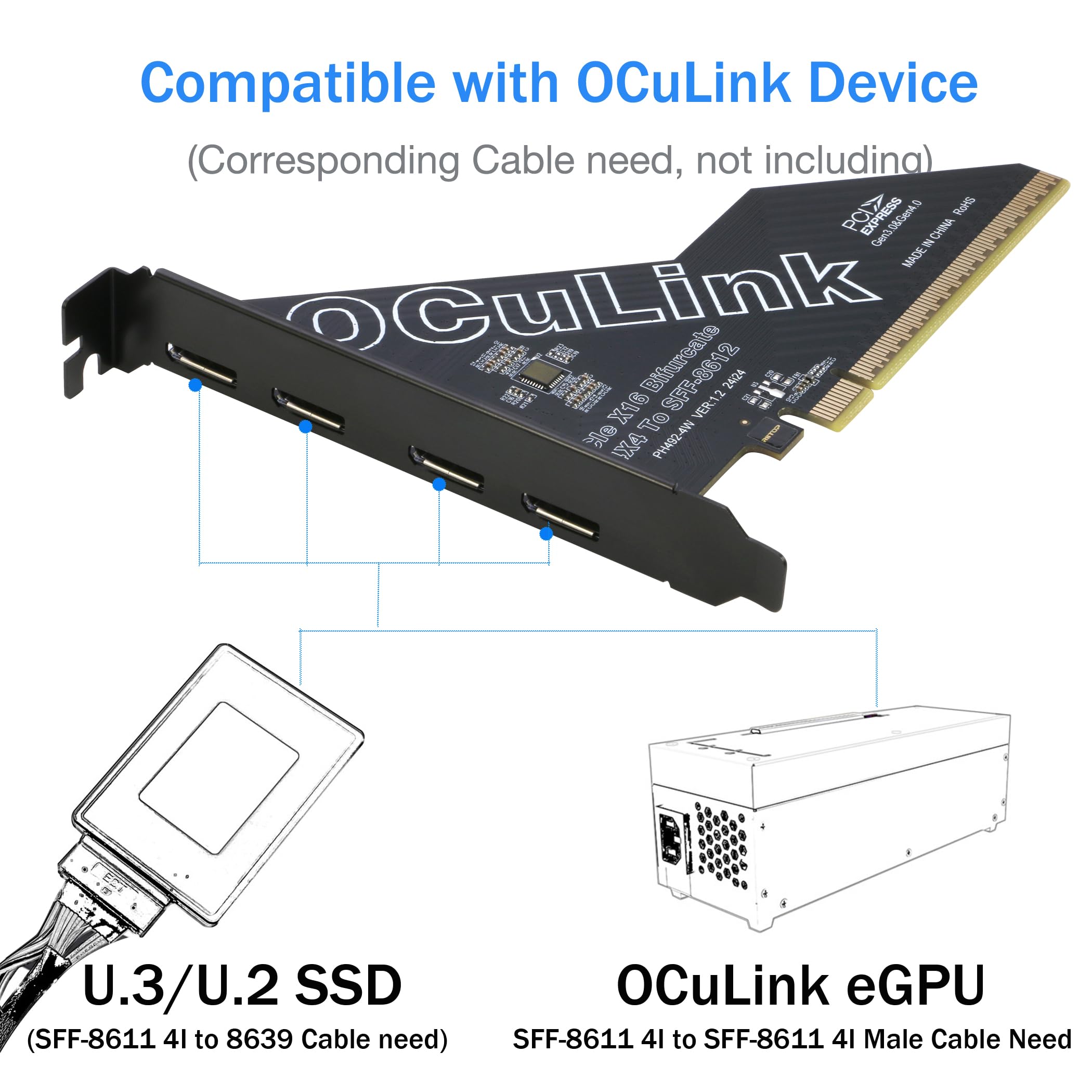 RIITOP PCIe to Oculink Adapter - 4 Port eGPU Expansion -5 RIITOP PCIe to Oculink Adapter - 4 Port eGPU Expansion -5