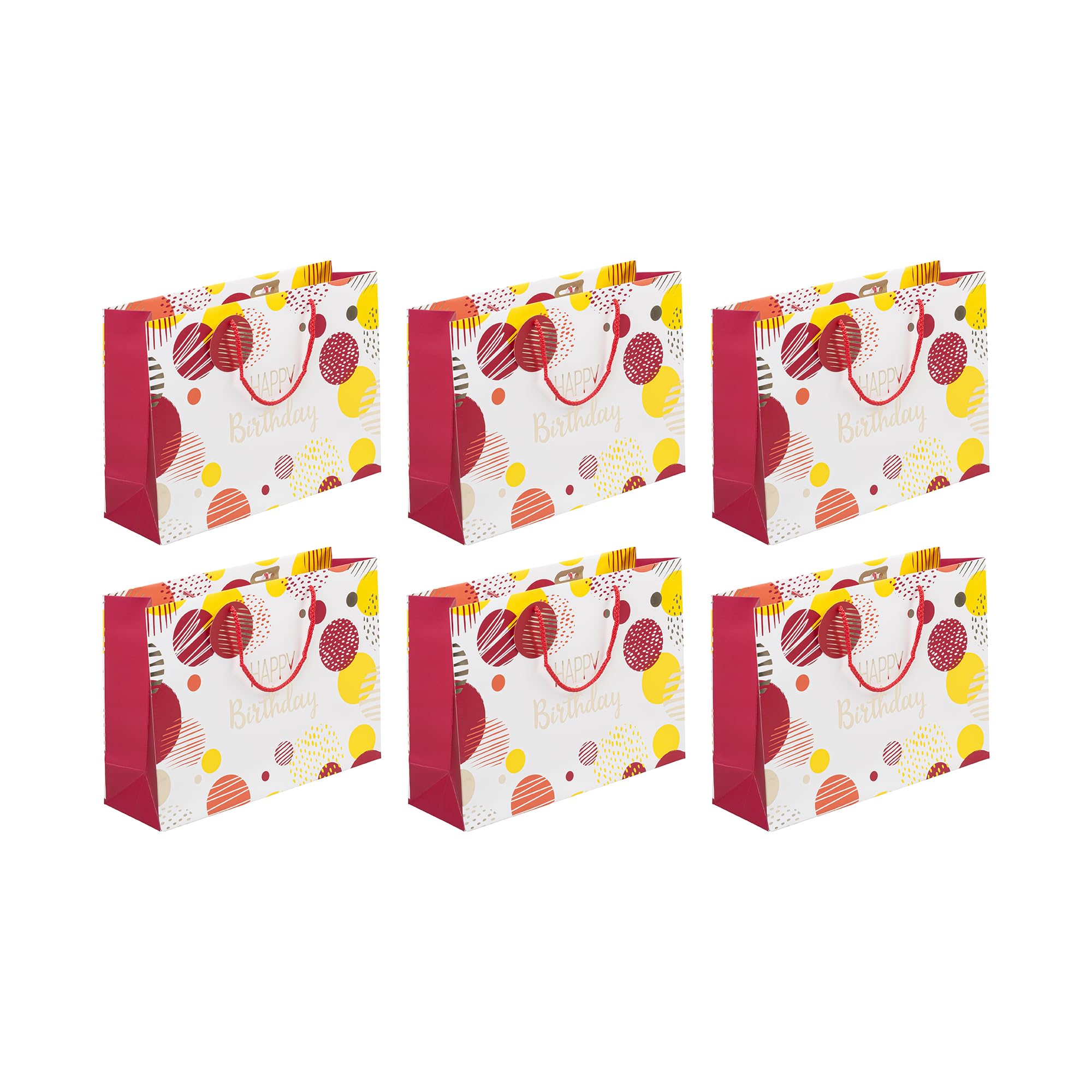 Clairefontaine 32484-6Cpack - A Set of 6 Gift Bags Excellia- Shopping - 37,3x11,8x27,5 cm - 210g - Design: HB Rose - Gift wrapping, ideal for games, Puzzles