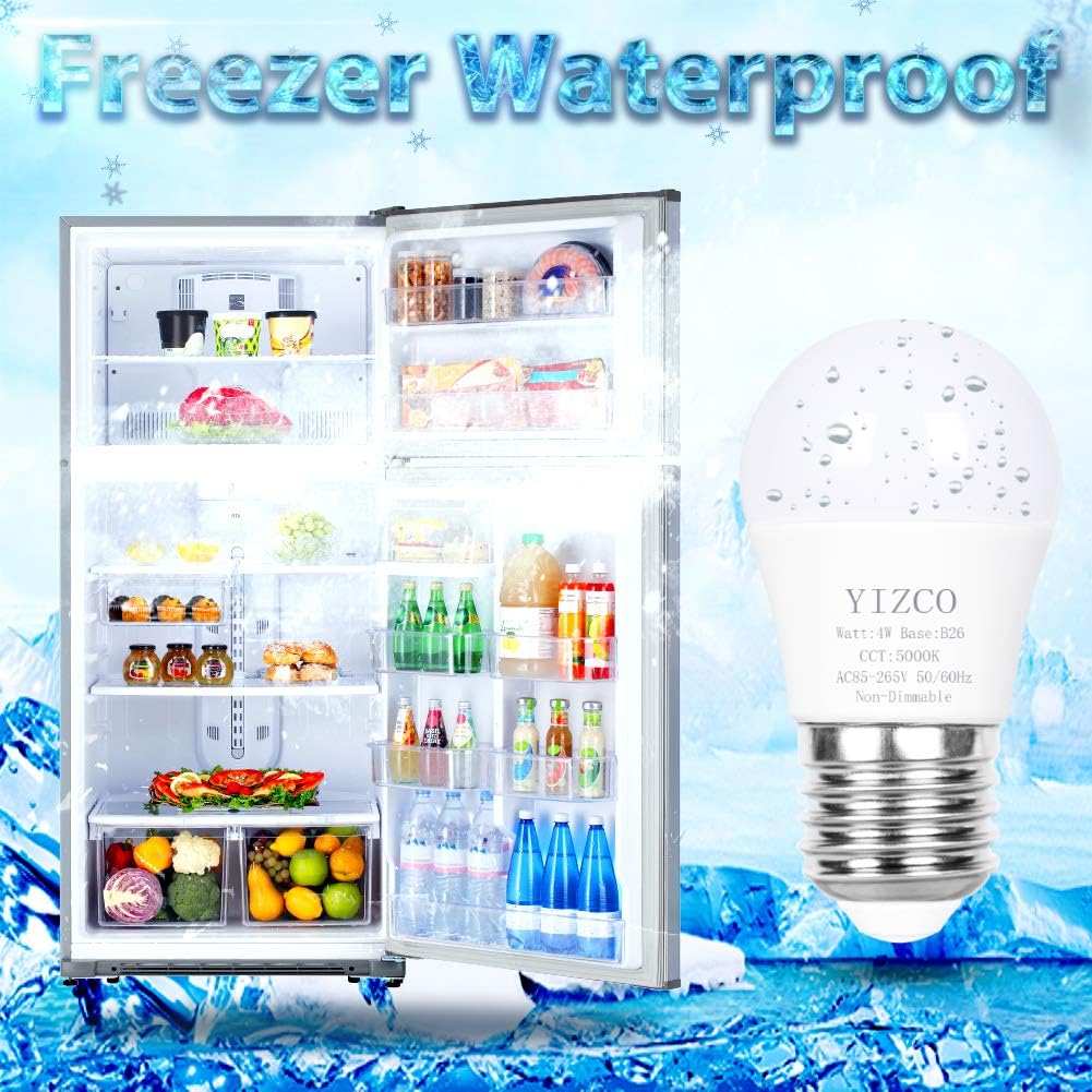 Amаzіng 🔥 A15 Refrigerator Light Bulb Appliance 40 Watt Equivalent Fridge Freezer Led Bulbs Waterproof Daylight White 2 Pack(120v）