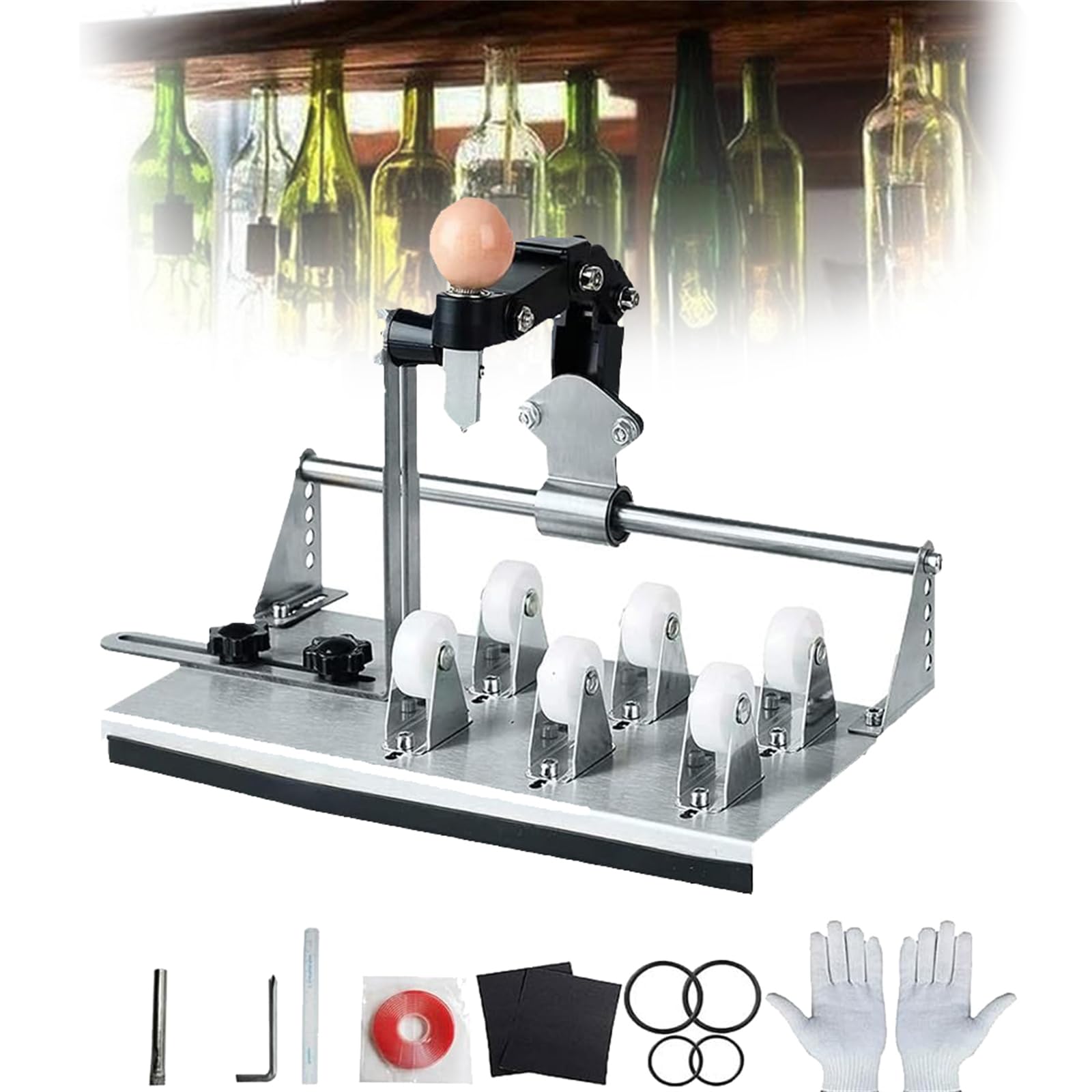 XCSCUK Glass Bottle Cutter Tool, Glass Bottle Cutter,with Complete Accessories, DIY Glass Cutter Kit, for All Shapes And Different Angles Beer