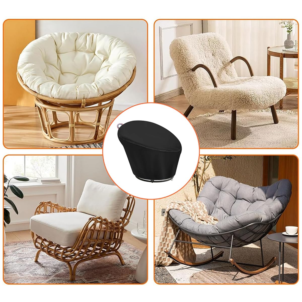 Alide Housse De Chaise, Imperméable, Coupe-vent, Pour Fauteuils Suspendus (120 X 46 X 89 Cm)