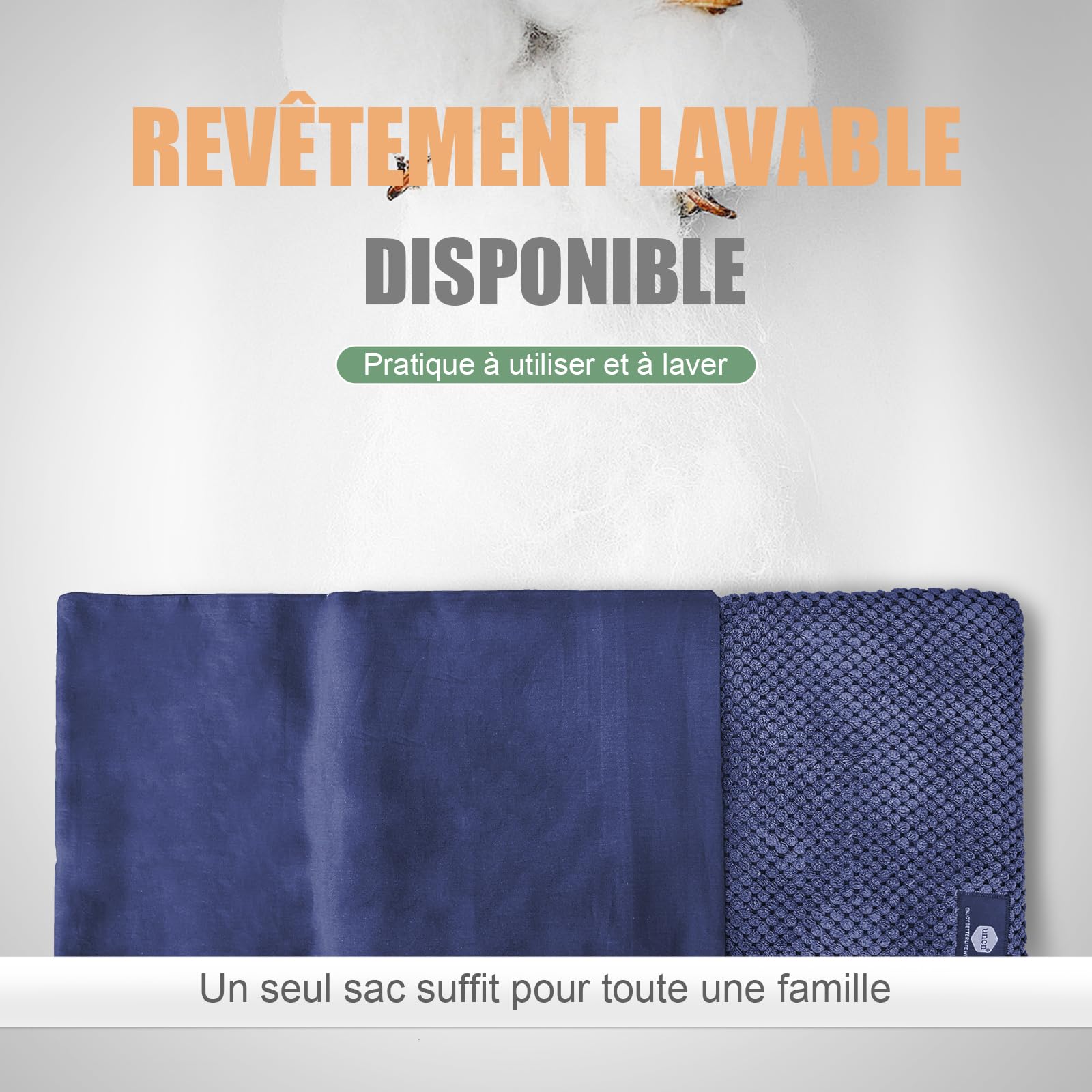 uncn Coussin Chauffant Micro Onde, Bouillotte Micro-onde, Graine de Lin,Noyaux Cerises,Grande Poche Chauffante Nuque Epaule et Dos,Cervicales,Ventre Lavande,Chaleur Humide pour Compresse 38*23cm 840g