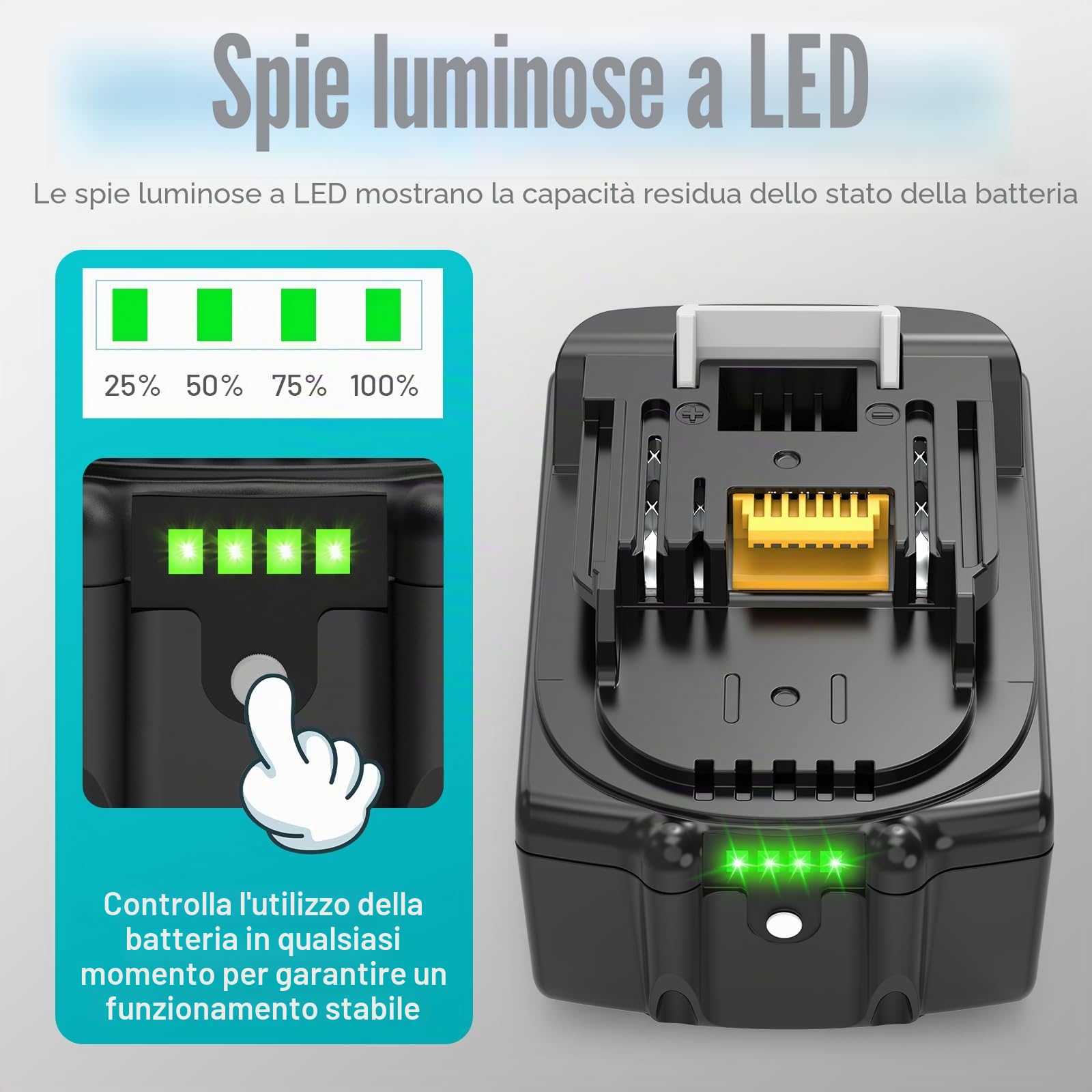 4 batterie da 5,5 Ah per Makita LXT, ASUNCELL 18 V DC18RC, compatibili con tutte le batterie agli ioni di litio Makita 14,4 V-18 V BL1830 BL1850 BL1430