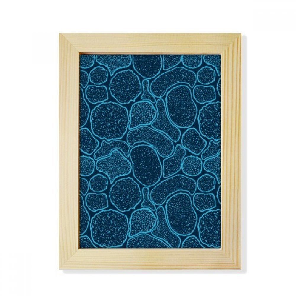 Microscopio azul marco de madera noble de alta calidad artística 6x8