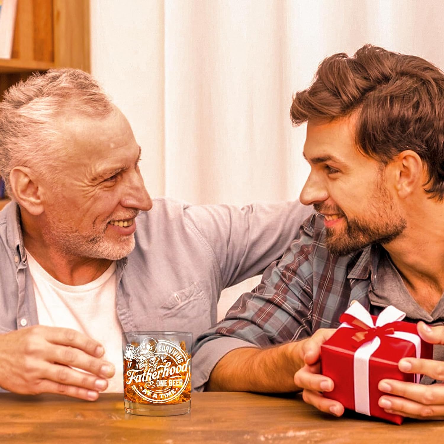 Dad Gifts Whiskey Glass, Surviving Fatherhood One Beer at A Time Gifts for Present Father's Day Birthday Old Fashioned Rocks Glasses, Funny Skull Beer Best Dad Ever Whiskey Giftsfor Him, 10 Oz - Image 6