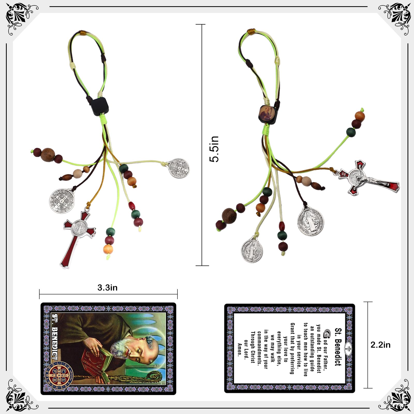 St Benedict Medals for Door with Saint Benedict Prayer Cards Home Protection,House Blessing Gift Set for New Home Catholic Decor,Medalla De San Benito Decoracion Para Casa,Escapularios Catolicos