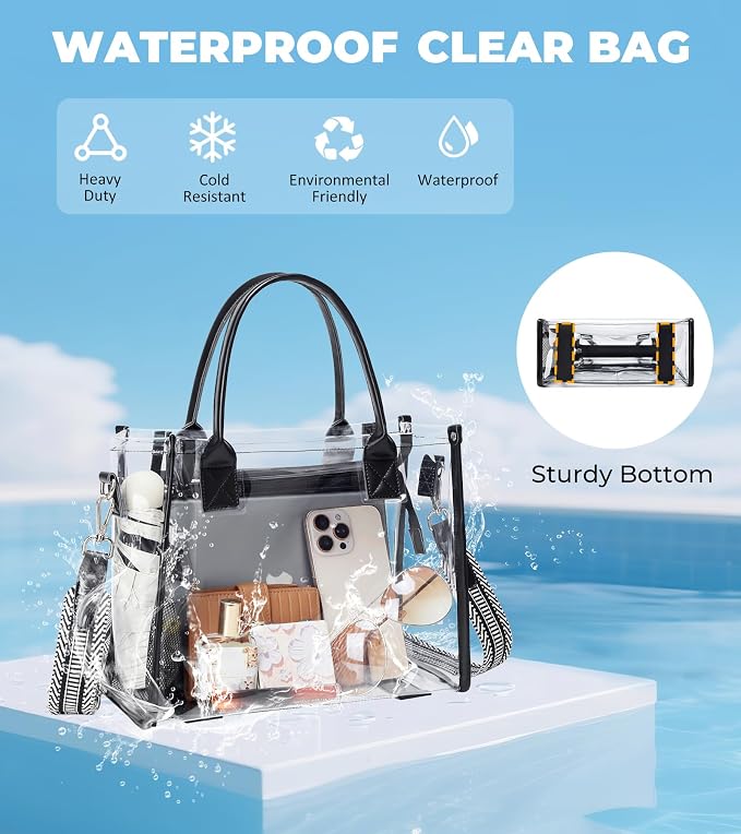 Bolso Tote Transparente para Mujer en PVC miniatura 7