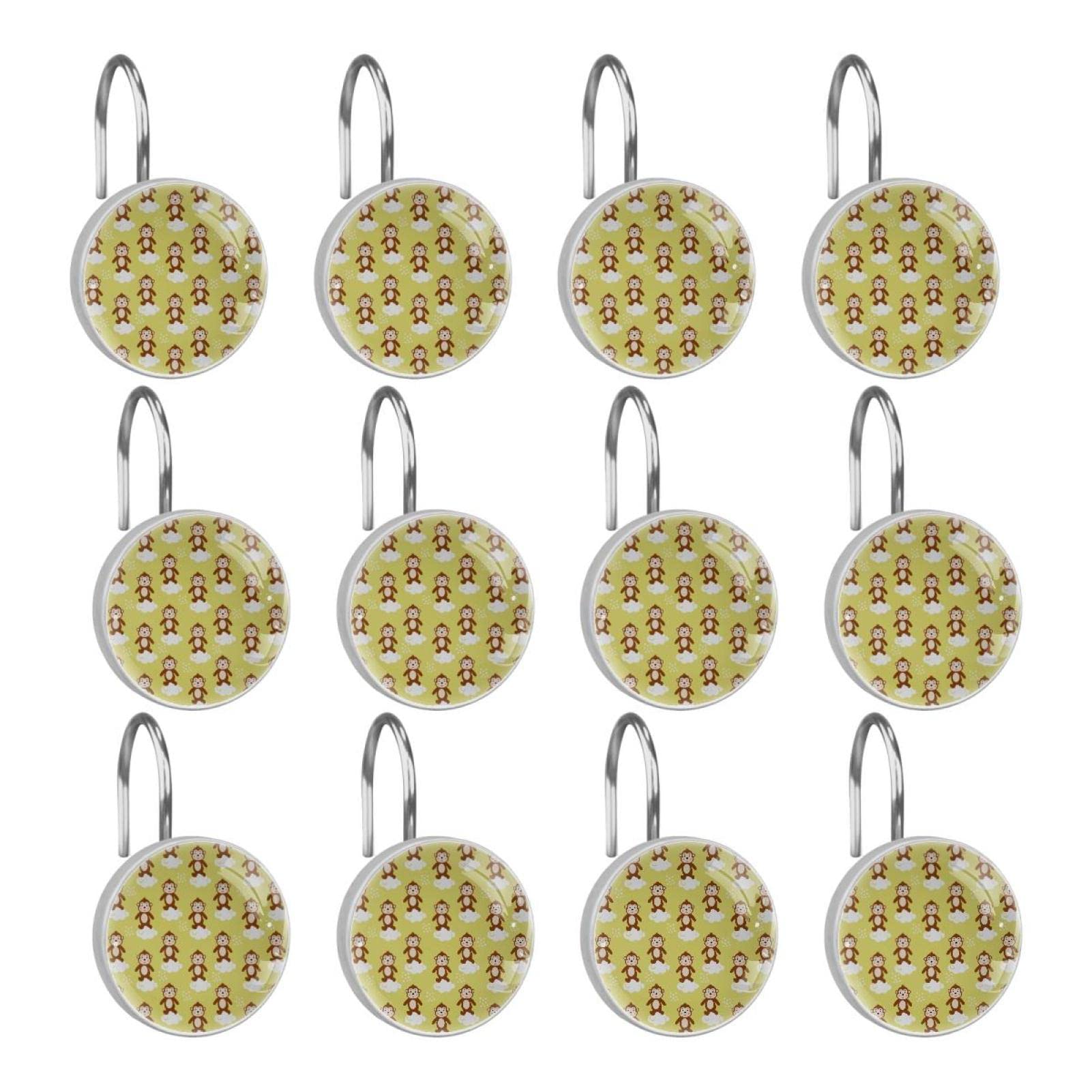 shower curtain hooks yellow