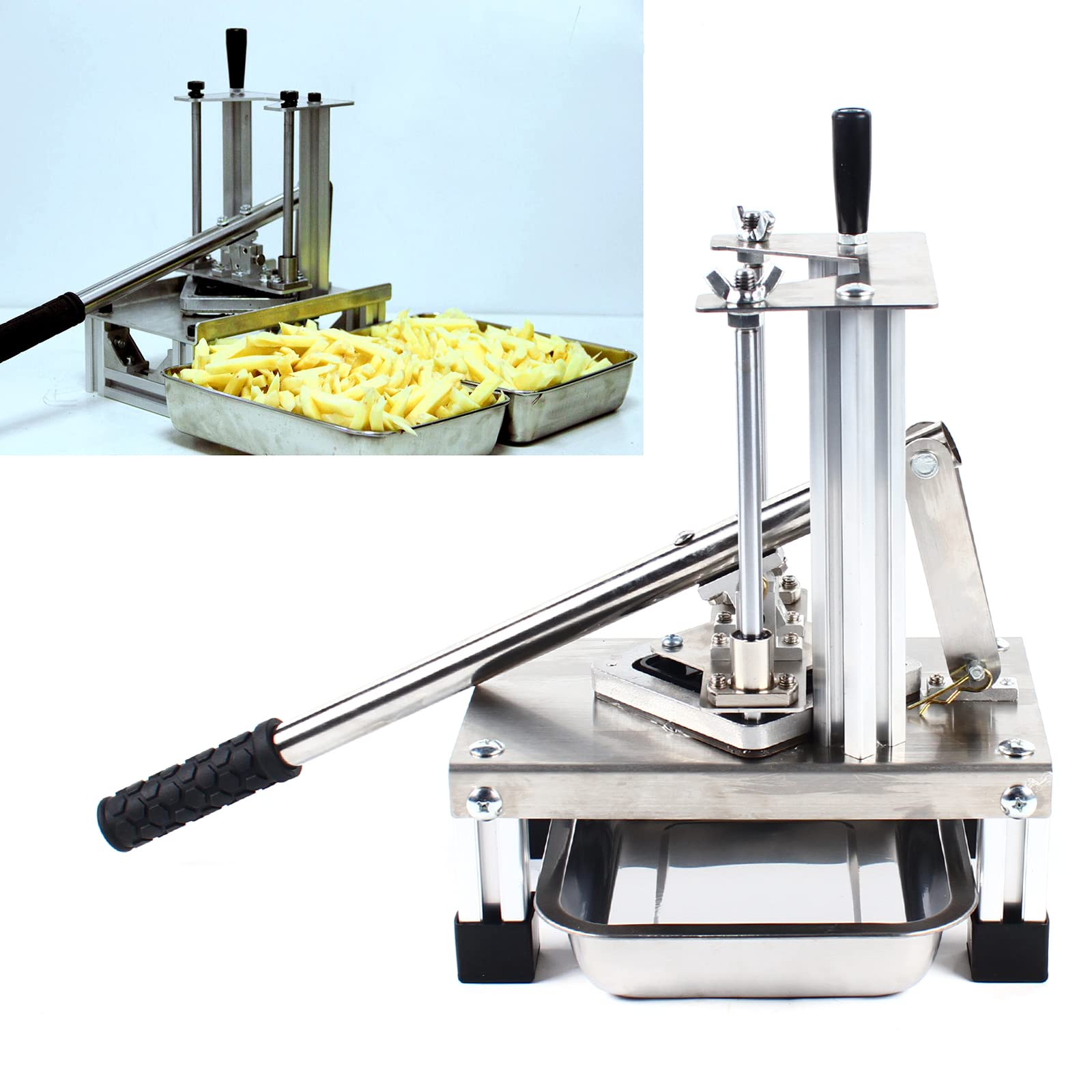 Affettatrice verticale per patate, in acciaio inox, manuale con 7/10/14 lame, 3 tecnologie antiscivolo, per patate, verdura, frutta, GKRWH-729