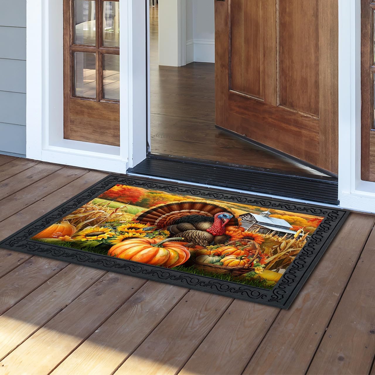 Briarwood Lane Wild Turkey and Pumpkins Doormat