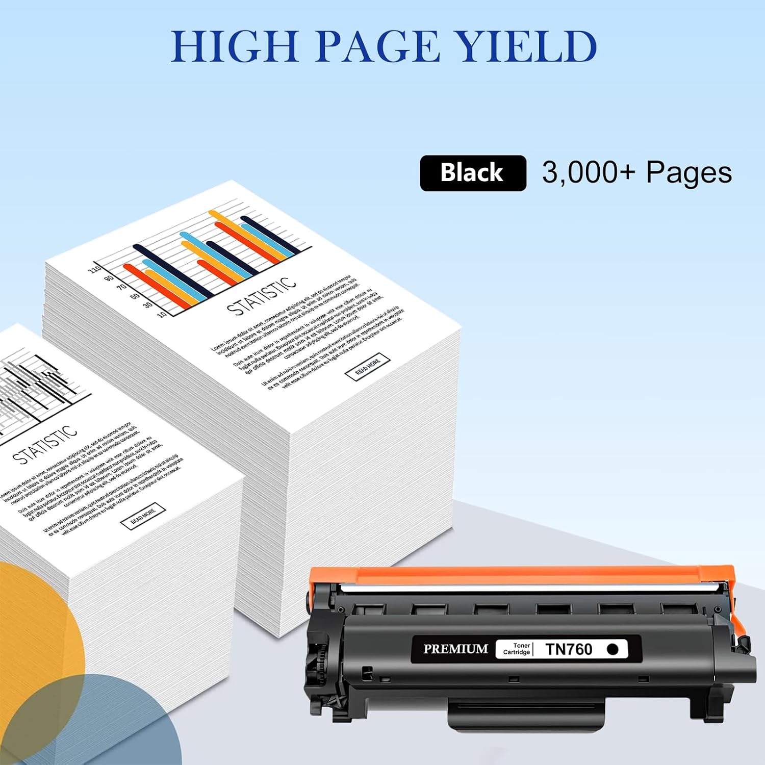 TN760 Toner Cartridge Compatible for Brother TN-760 TN-760 to Compatible with MFC-L2710DW MFC-L2750DW HL-L2350DW HL-L2395DW HL-L2370DW DCP-L2550DW Printers (Black, 1Pack)