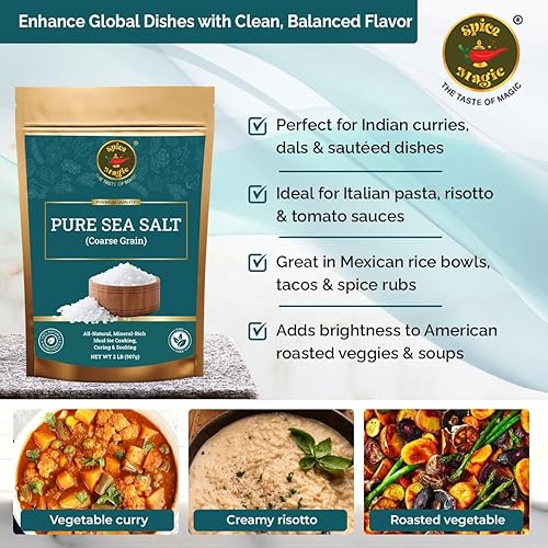Miniatura 3 de SPICE MAGIC PURE SEA SALT I GRANO GRANO I 2LB I Perfecto para molinillos de sal y uso culinario