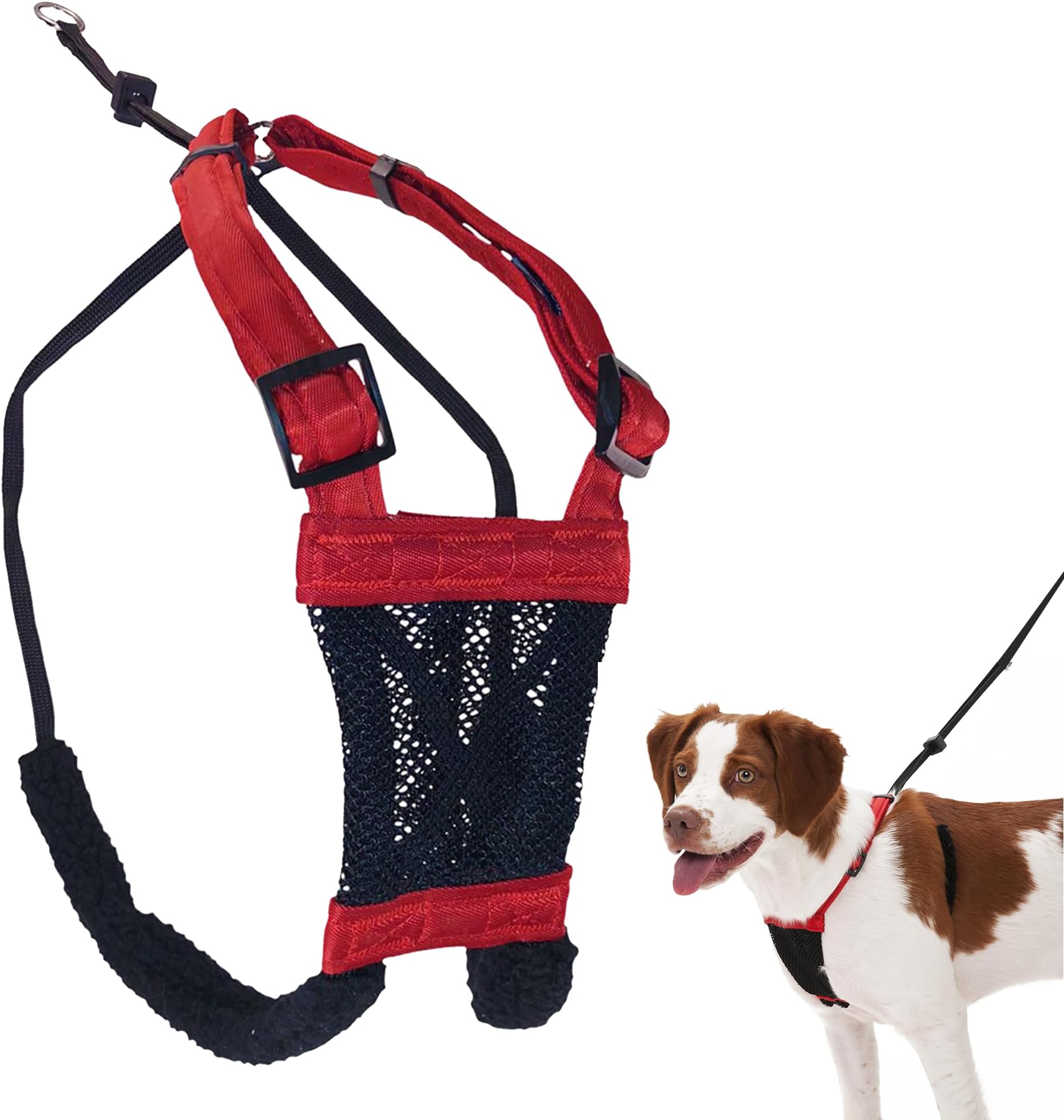 Mesh Non Pull Dog Harness Medium Red