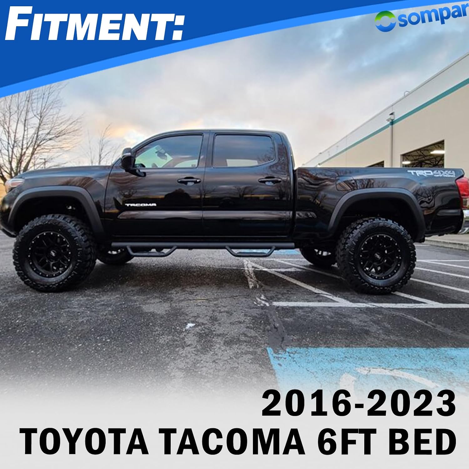 Osompar Fuel Filler Door Lid Cover and Rivets Compatible with Toyota Tacoma 6FT Bed 2016-2023 Replace 77305-04090 Gas Tank Door Cover Cap
