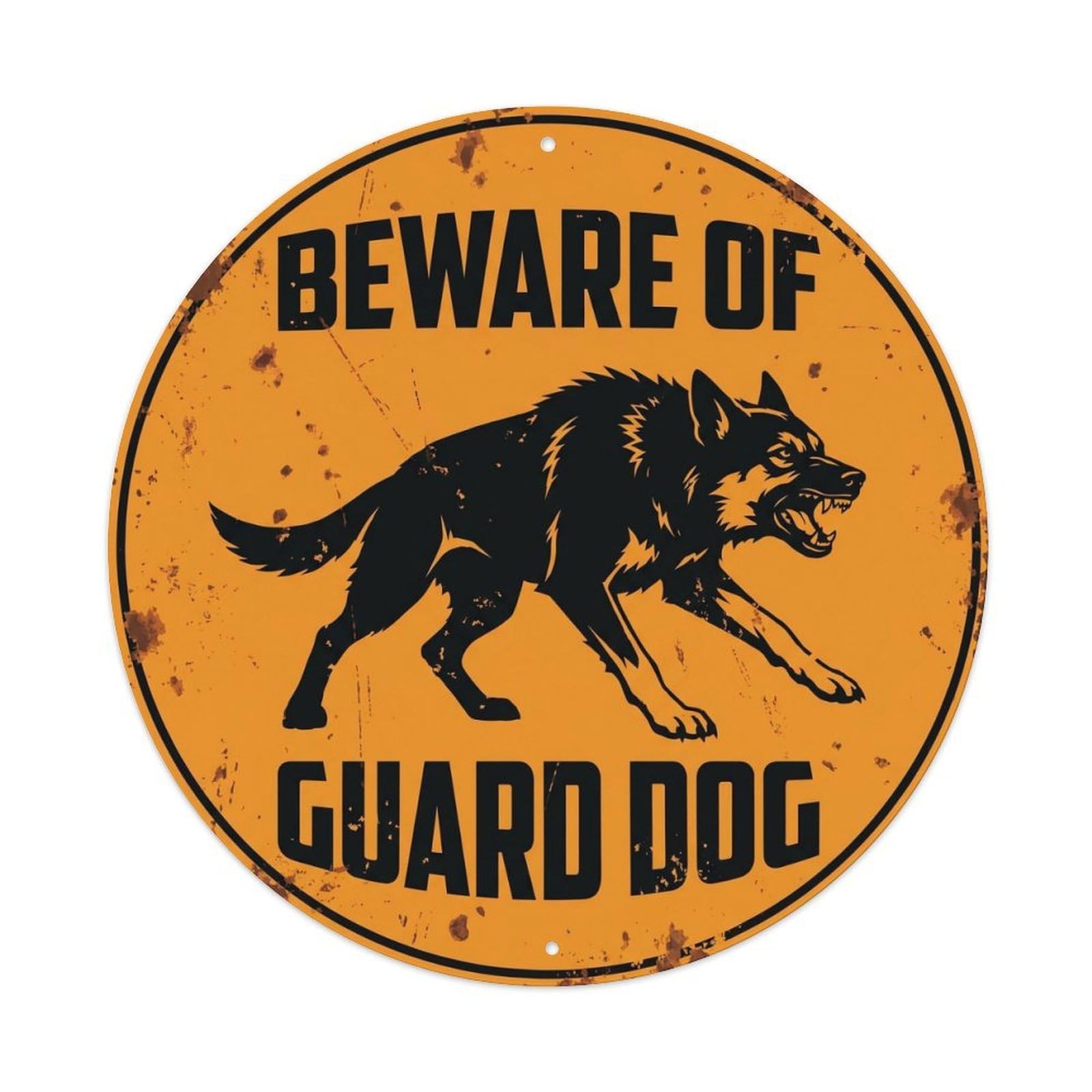 Vintage Funny Beware of Guard Dog Warning 1 Metal Tin Sign