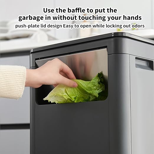 Cesto de basura para baño alta y delgada con tapa, adecuado para espacios estrechos y oficinas comerciales, con cierre suave miniatura 5