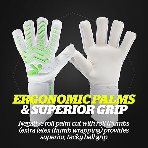 Miniatura 3 de Storelli Guantes de portero eléctricos, guantes de portero de fútbol para jóvenes y adultos, corte negativo, látex de alta calidad con lomo