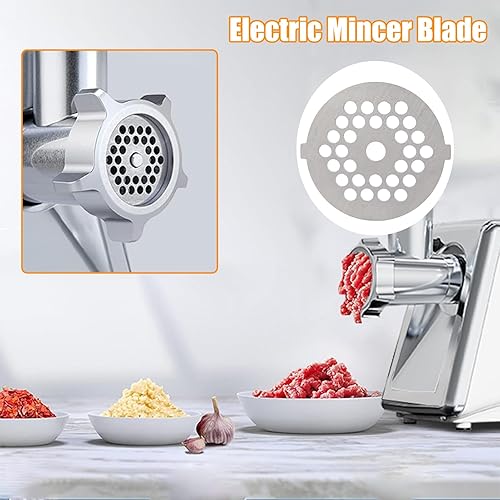 Miniatura 3 de 2 platos para picar carne, de acero inoxidable, discos de molienda de carne reemplazables, placa de molienda de acero inoxidable, agujero redondo