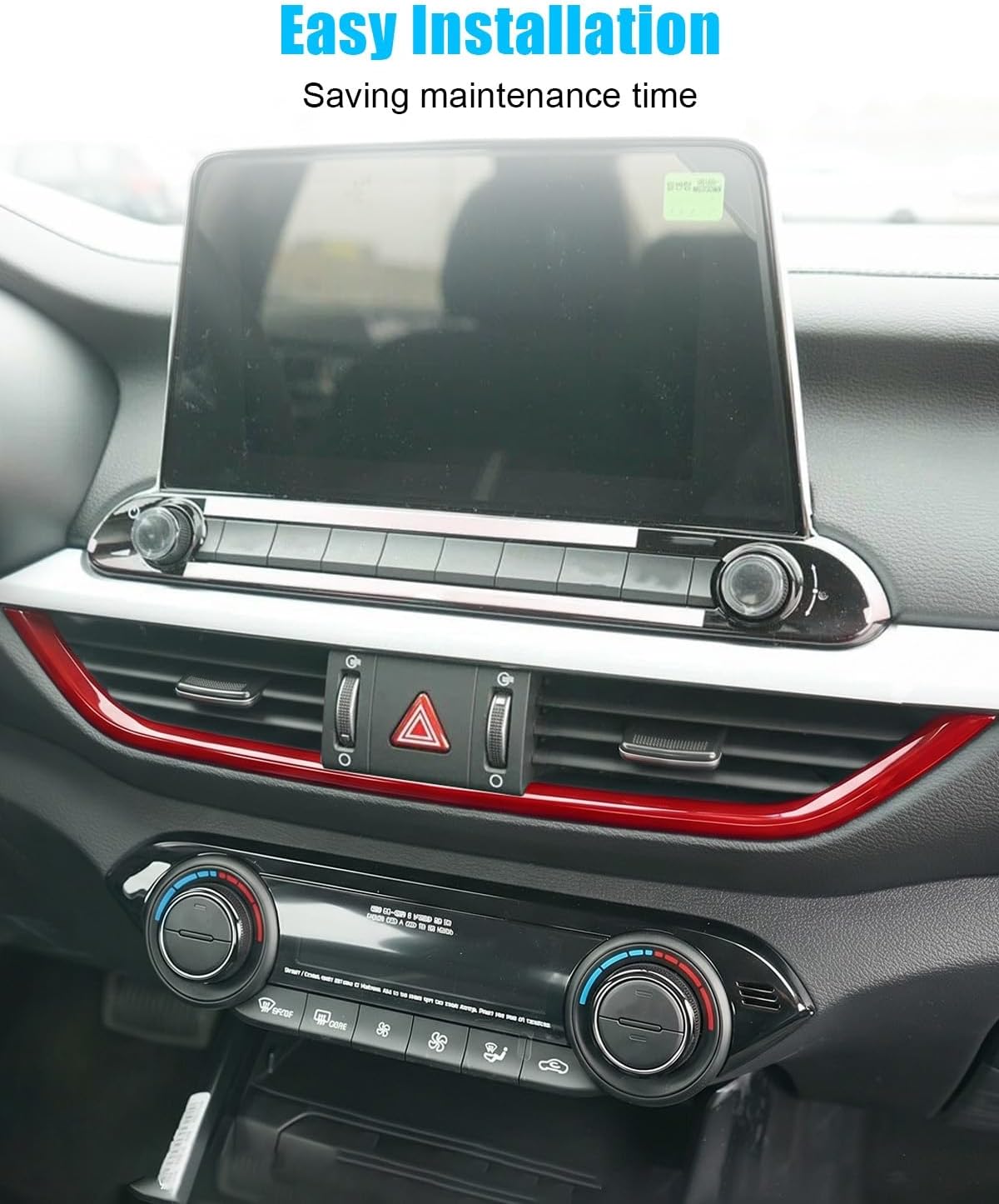 5 Pcs Vent Frame Dashboard Upper Wind Outlet Cover Left Right Outlet Trim Fit for Kia Forte K3 2019 2020 2021 2022 2023 2024, Red