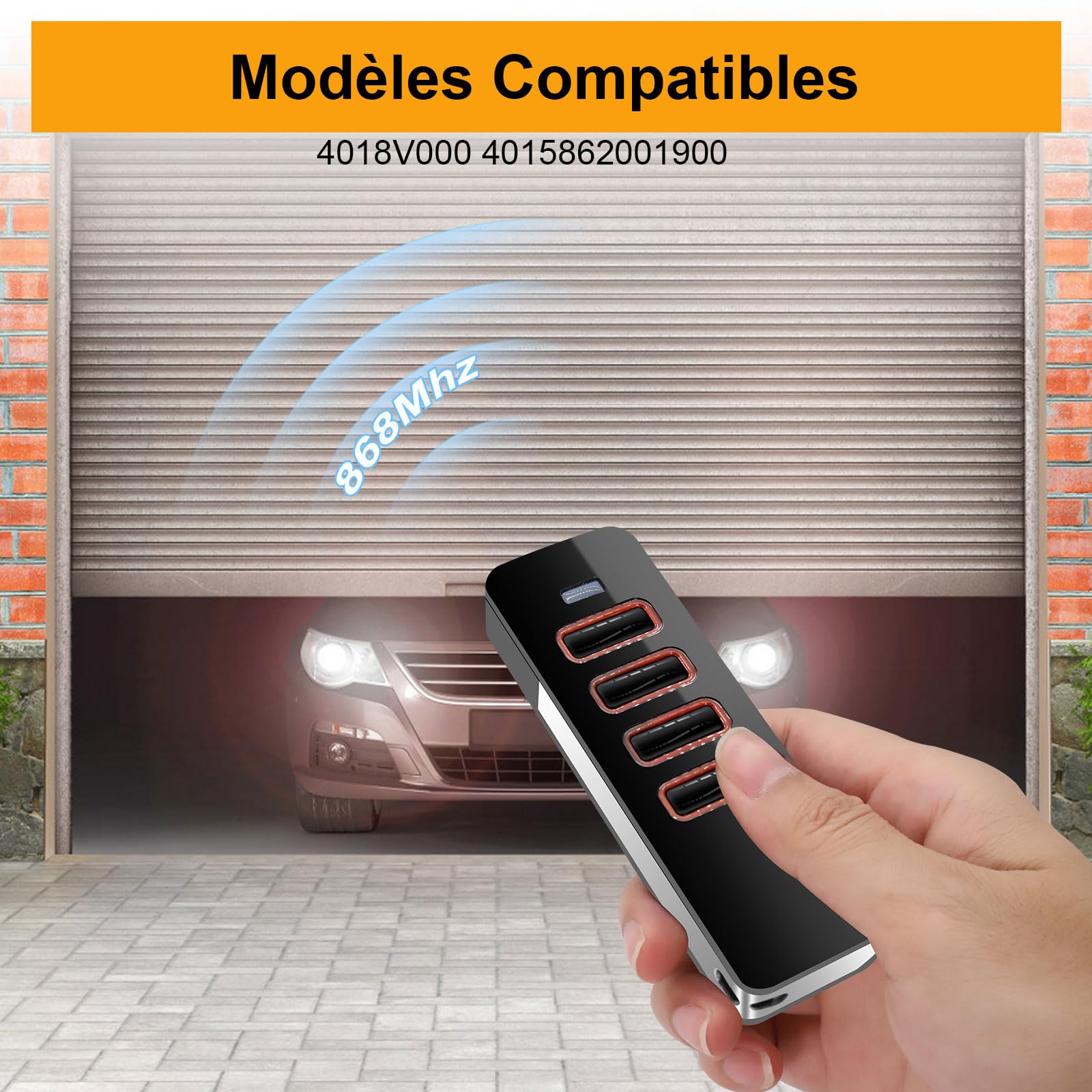 3 puertas de control remoto para Sommer Pearl 4018V000, 868 MHz, 4 canales, mando a distancia con Sommer 4018V000, 4015862001900, S10019-00001