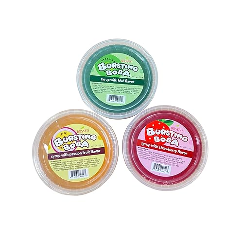 Bossen Bursting Boba Minis Fun Party Kit - 3 sabores fresafruta de la pasiónkiwi