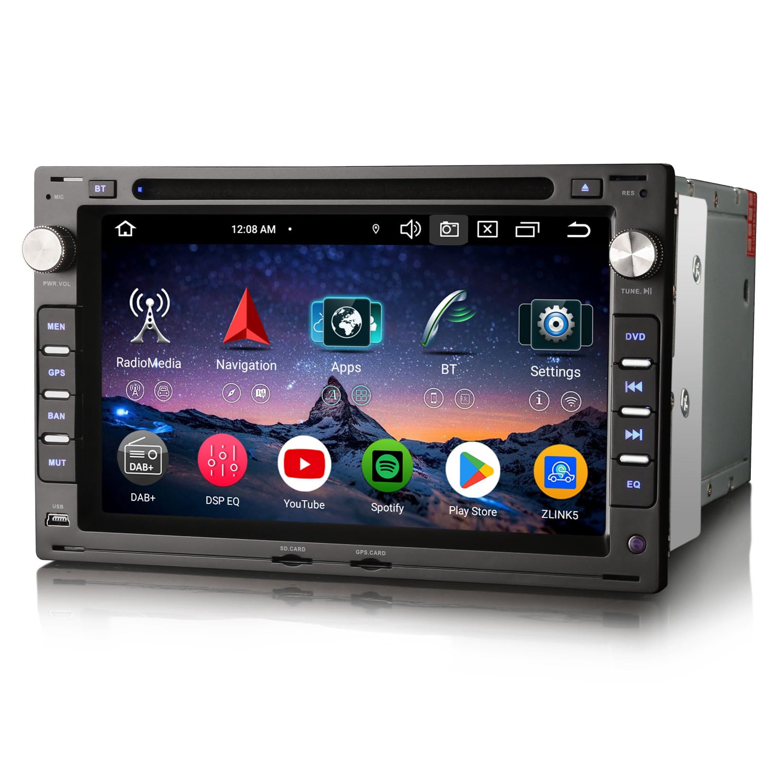 Erisin 7 Zoll 8-Kern 4GB+64GB Android 16 Autoradio Bluetooth GPS Navigation Für VW Passat B5 Golf 4 Jetta Sharan Polo T5 Skoda Octavia Superb CarPlay Android Auto DSP WiFi DAB+ RDS OBD2 Canbus CD DVD
