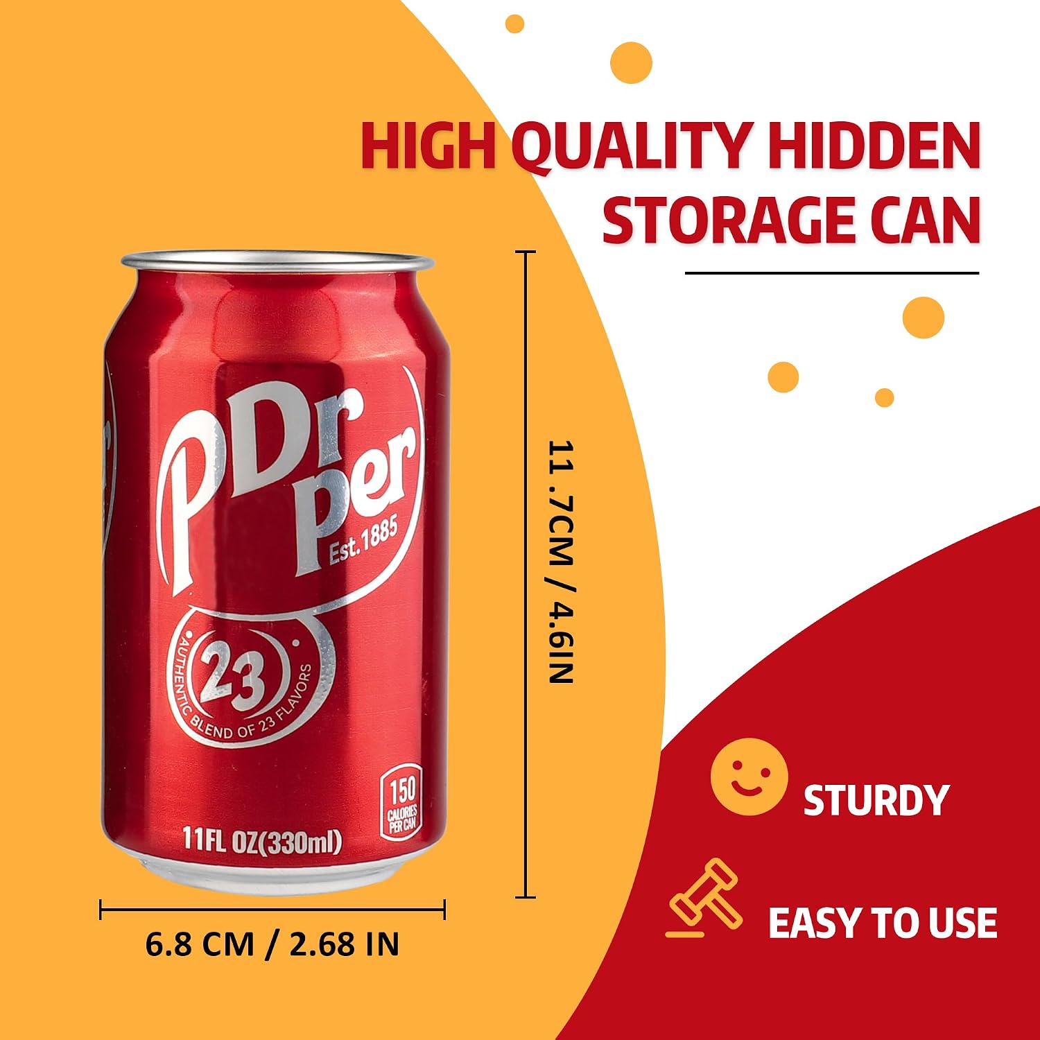 Fake Can Diversion Safes,Stash Can,Keep Your Valuables Safe,11 fl oz/ 330 ml, Red