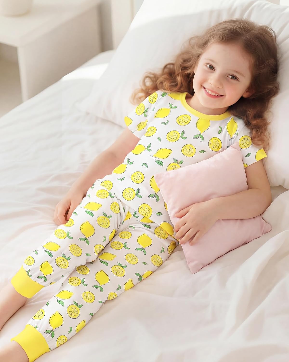 Mikrdoo Toddler Girls Pajamas Long Pants & Top Snug Fit Soft Viscose from Bamboo 2Pcs for Kids Cozy Sleepwear 12M-6Y