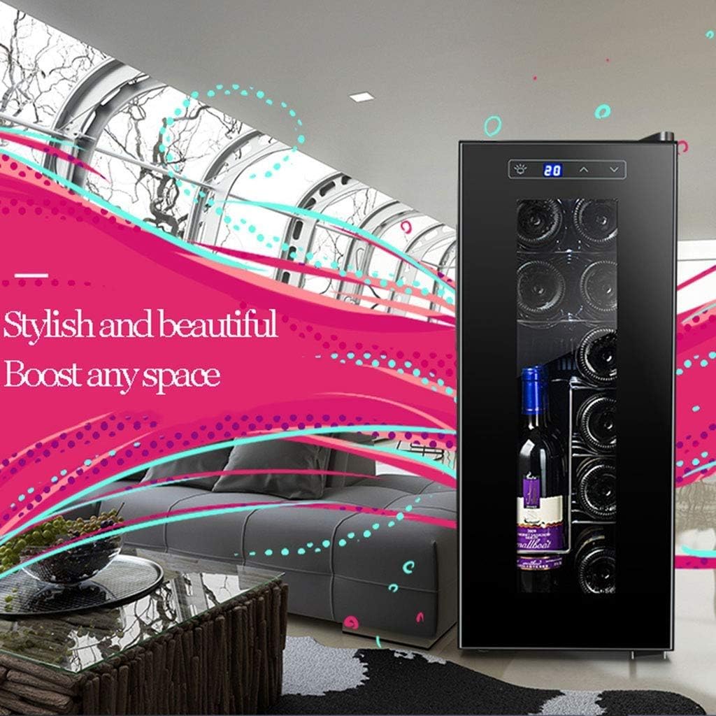 Wine Cooler, 12 Bottle Dual Zone Wine Refrigerator, Temp Memory Function Quiet Operation Compressor for Office/Dorm