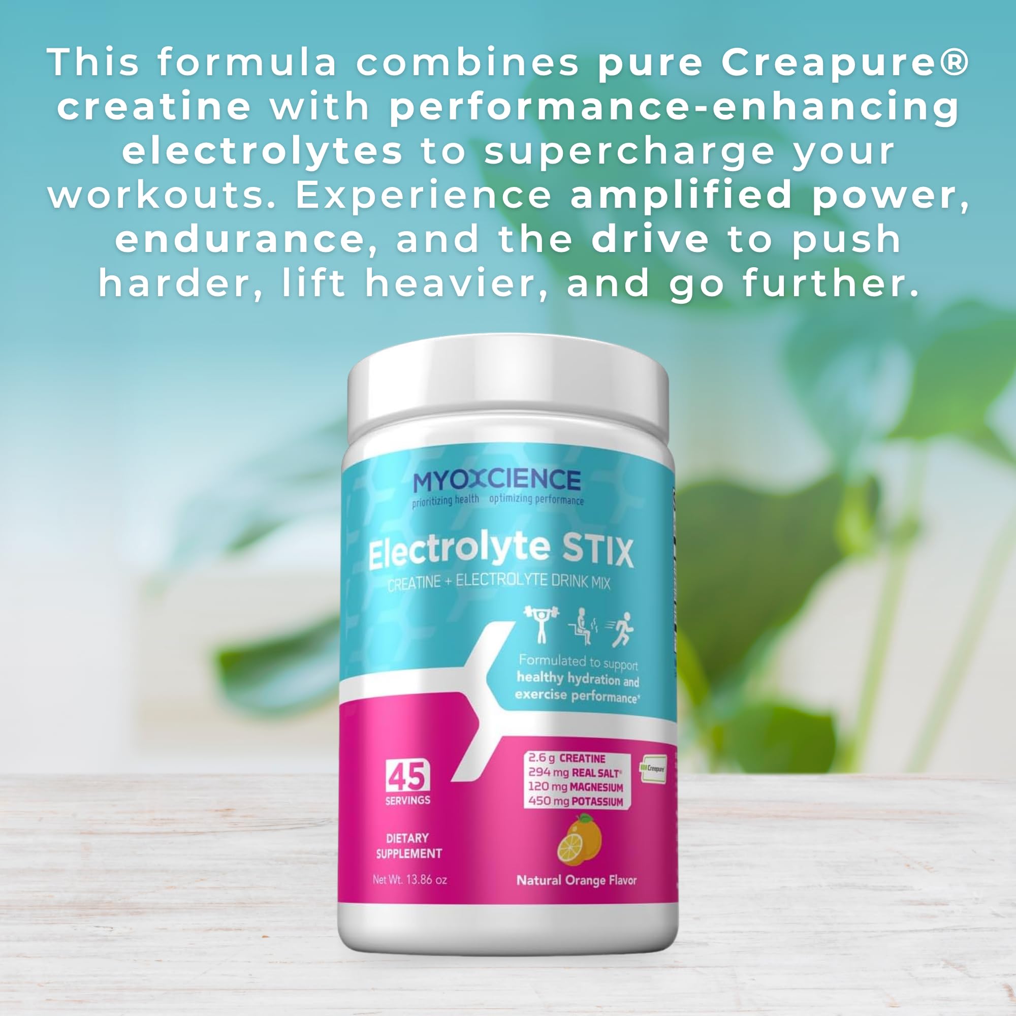 MYOXCIENCE Electrolyte STIX | Natural Orange Flavor | 45 Serving Jar — Amazon image 3