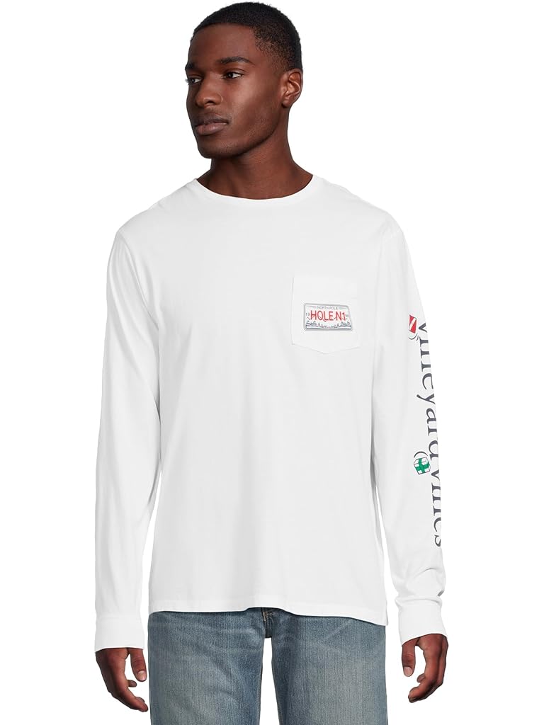 Blue Vineyard Vines Christmas By Par Long Sleeve Tee