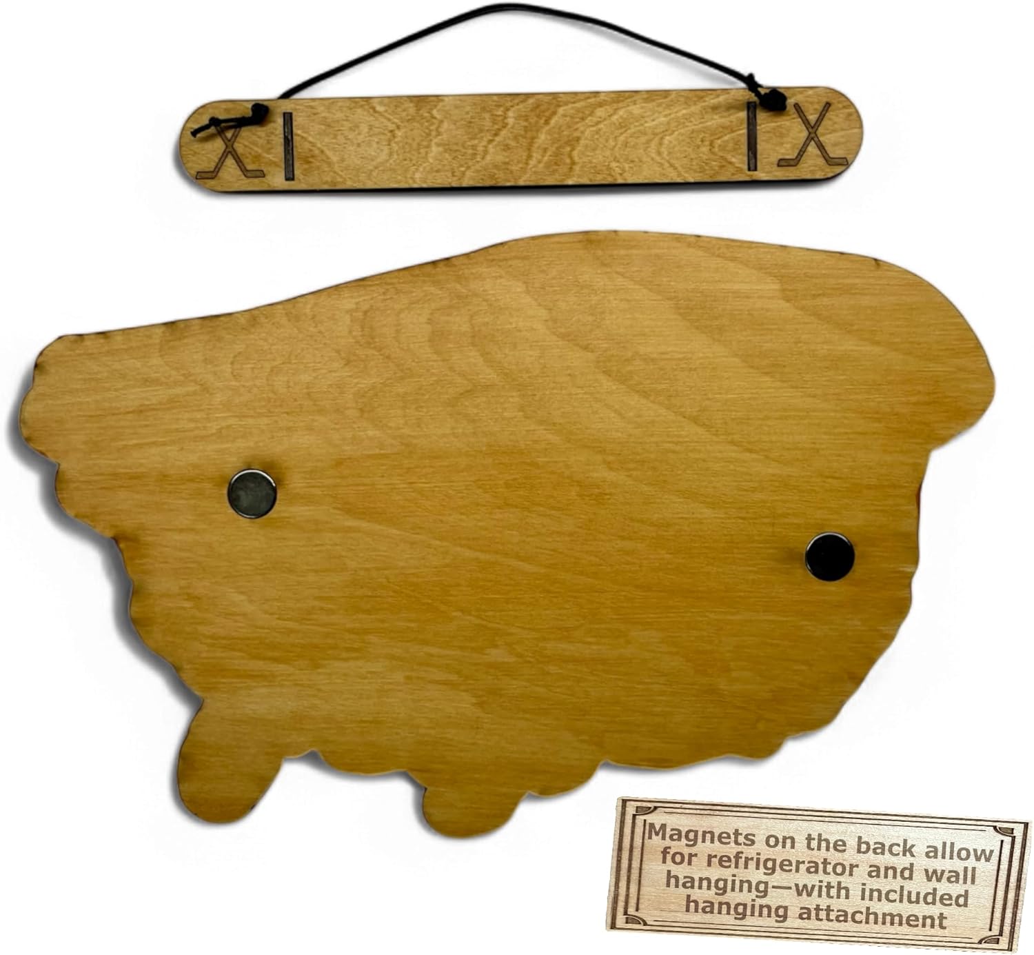 Hockey Stadium Tracker: Handcrafted Travel Map with Stadium Hockey Puck Pieces (Light Brown, Hockey Arenas)