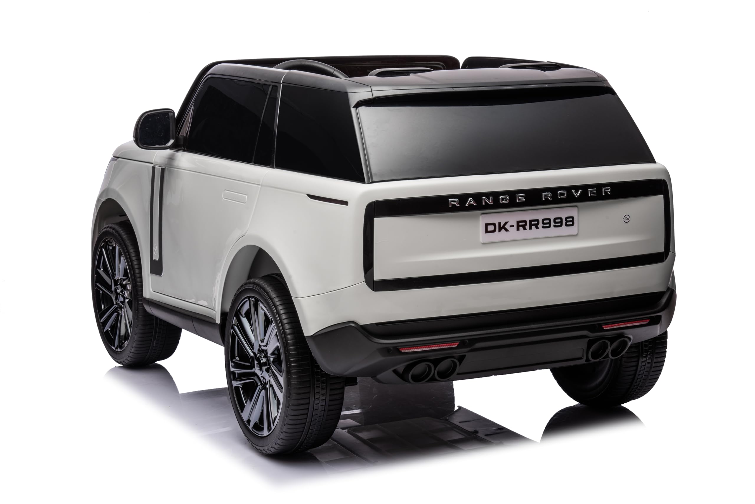 FINOOS Dziecięcy samochód elektryczny Range Rover. 12 V z pilotem zdalnego sterowania 2,4 GHz, 4 x silnik 12 V 45 W, od 1 do 6 lat (biały)