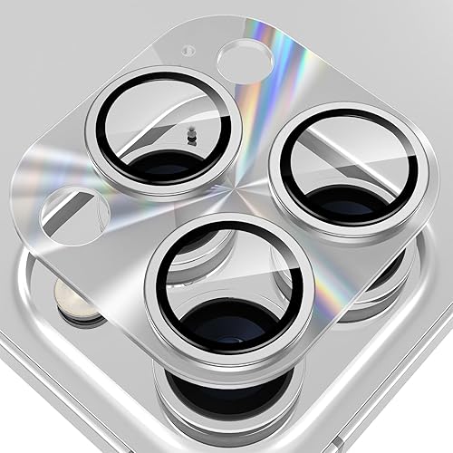 Miniatura 7 de YWXTW Protector de lente de cámara para iPhone 15 Pro MaxiPhone 15 Pro, gradiente láser de litografía fortalecimiento 5X Protector de pantalla de