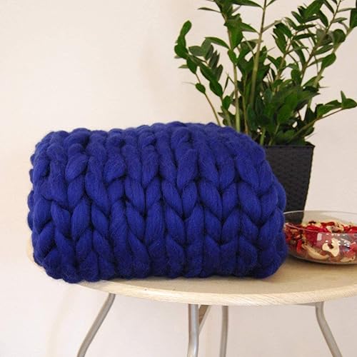 Miniatura 4 de Manta de punto gruesa azul profundo, manta de punto grueso para cama de punto suave, elegante y acogedora para cama, sofá, decoración del hogar,
