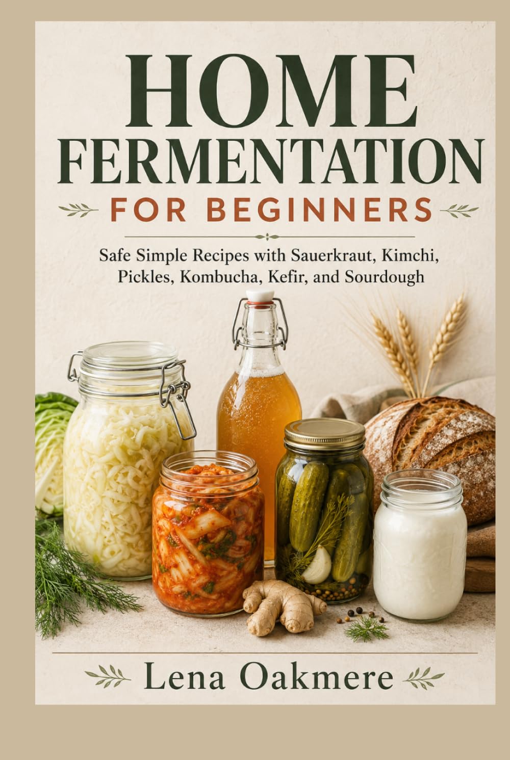 HOME FERMENTATION FOR BEGINNERS: Safe Simple Recipes with Sauerkraut, Kimchi, Pickles, Kombucha, Kefir, and Sourdough