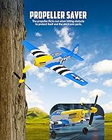 Vista 6 de VOLANTEXRC RC Avión P51D Mustang de 4 canales, avión de control remoto de combate RTF con giroscopio de 6 ejes, 3 modos, fácil de volar, avión