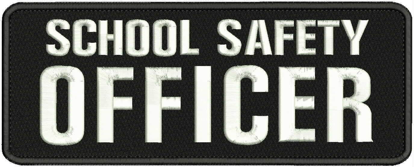 School Safety Officer Embroidery Patches 4x11 Hook on White Letters - Embroidery Patch for Jacket Hat Backpack