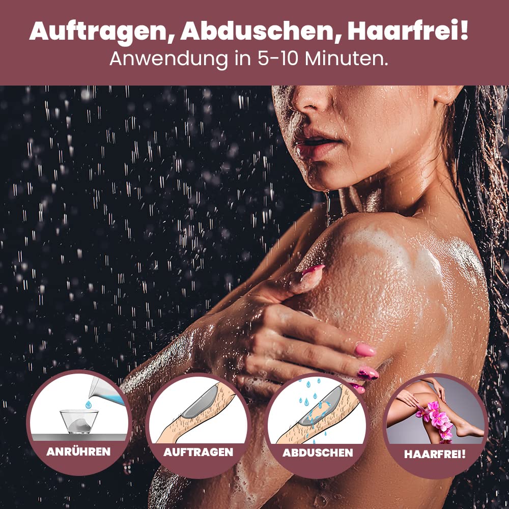 Capillum AMOVE Aloe Vera 3x500g Enthaarungscreme Intimbereich Frau - sanftes Enthaarungspulver Frauen schmerzfreie Dusch-Intim Enthaarungscreme Frauen ohne Zusatzstoffe mit neutralem Geruch