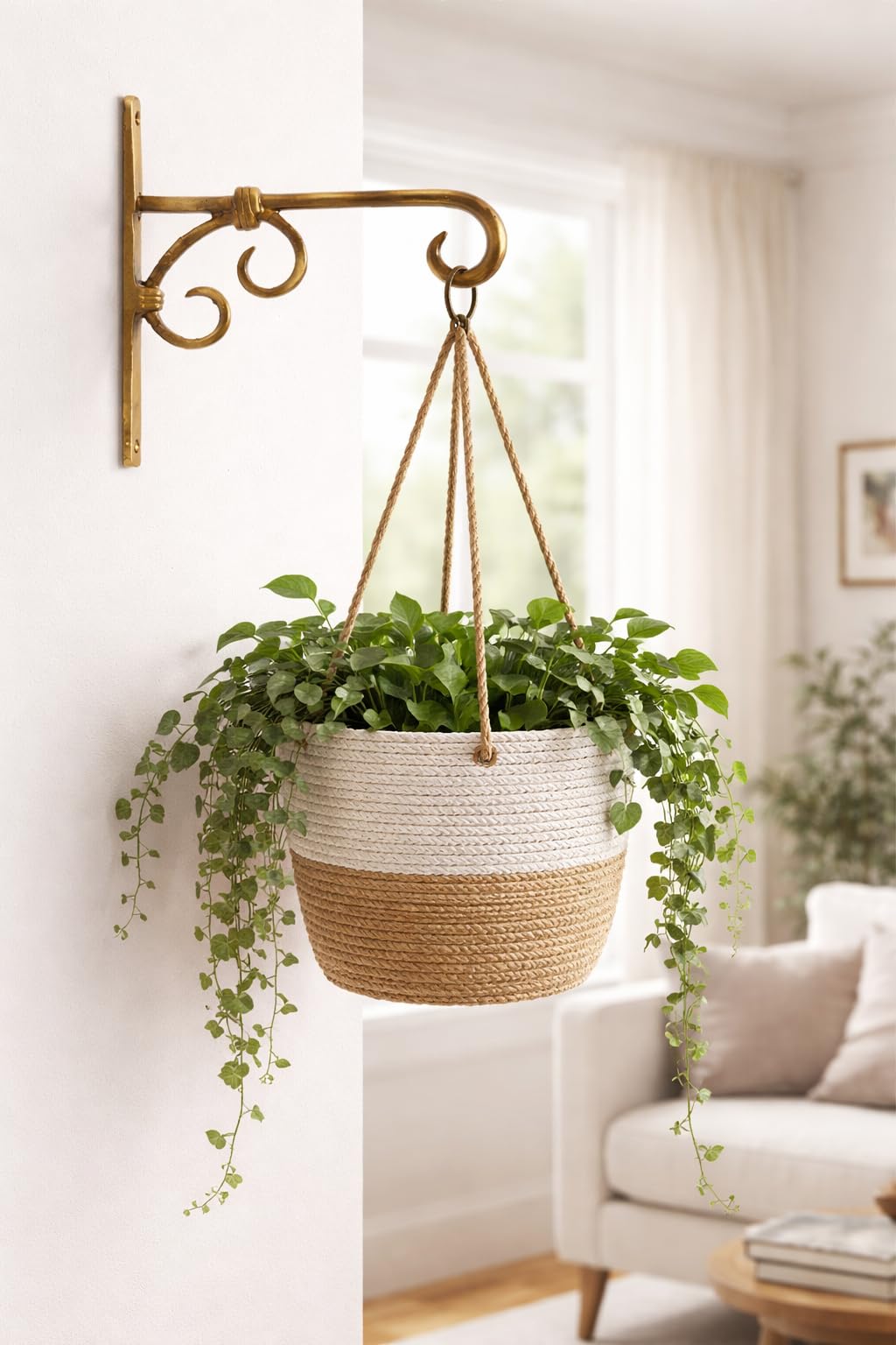 Crochet en laiton mural de 17,8 cm au design artisanal pour ornements haut de gamme