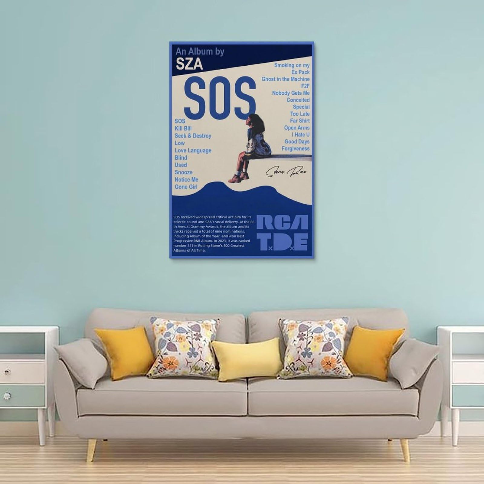 Lcaltcp Poster su tela con motivo musicale, per stanza, decorazione artistica da parete per camera da letto, 30 x 45 cm