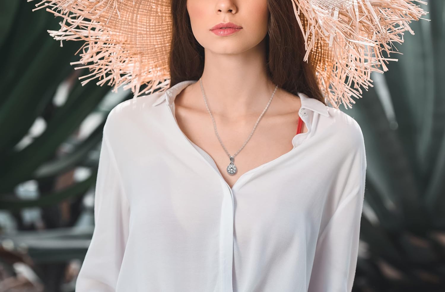 2CT Moissanite Necklaces for Women 925 Sterling silver White Gold Plated D Color VVS1 Round Brilliant Cut Necklaces for Women Gifts for Women Her Mom on Birthday Anniversar - Image 6